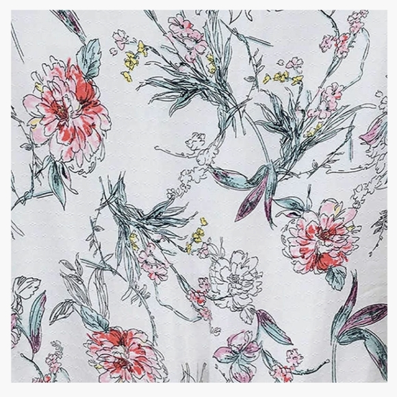 Buffalo David Britton Size Medium Textured Floral Tie Tie Waist Top - Picture 9 of 9